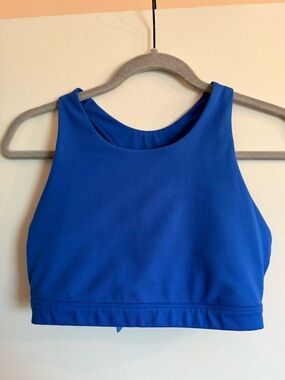 Gapfit Blue Cropped High Neck Sports Bra